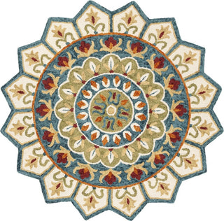 Safavieh Novelty 605 Ivory/Blue Area Rug Round