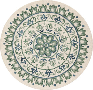 Safavieh Novelty 607 Ivory/Teal Area Rug Round