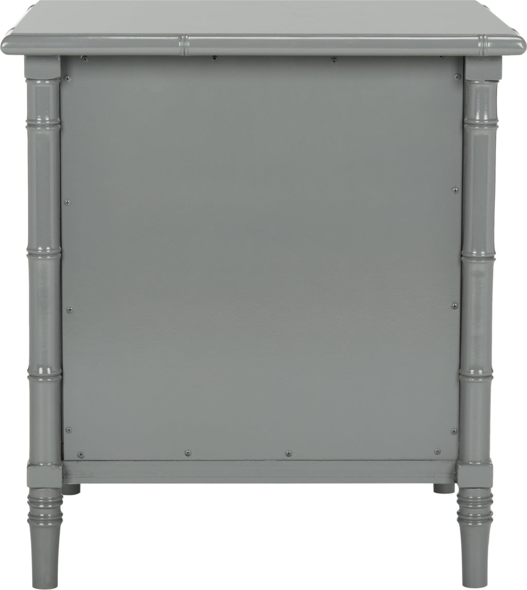 Safavieh Mina Modern Coastal 3 Drawer Bamboo Nightstand Grey