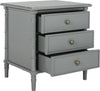 Safavieh Mina Modern Coastal 3 Drawer 25'' H Bamboo Nightstand Grey Furniture 
