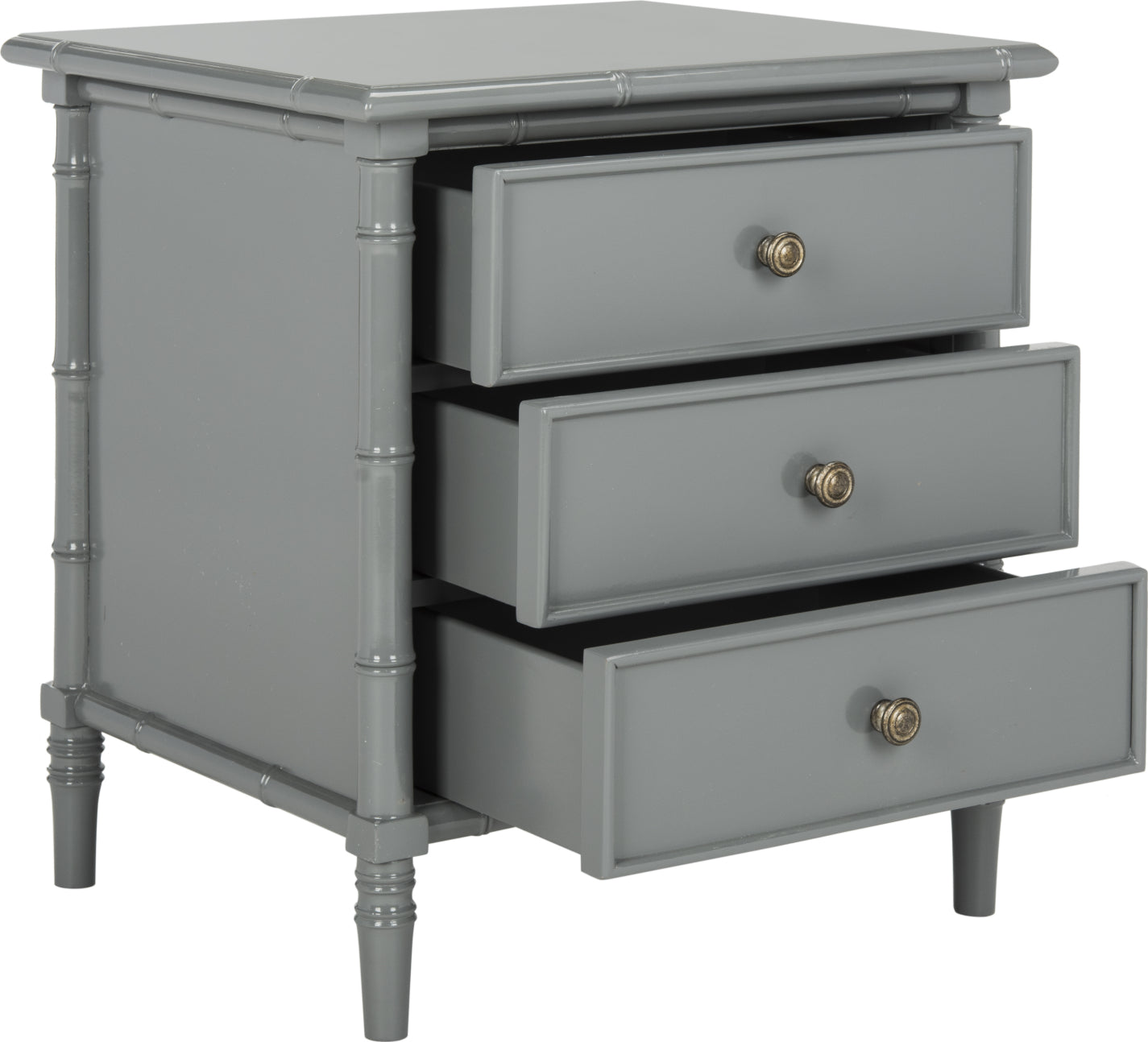safavieh mina modern coastal dresser Safavieh Mina Modern Coastal 3 Drawer Bamboo Nightstand Grey – Incredible  Rugs and Decor