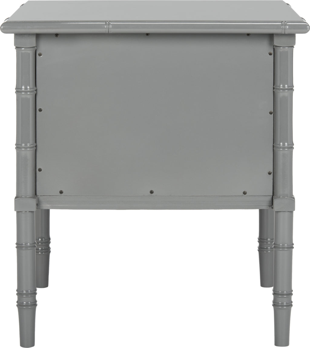 Safavieh Mina Modern Coastal 2 Drawer Bamboo Nightstand Grey