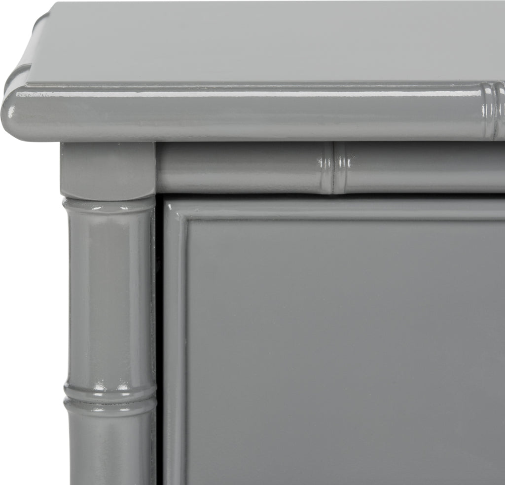 Safavieh Mina Modern Coastal 2 Drawer Bamboo Nightstand Grey