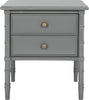 Safavieh Mina Modern Coastal 2 Drawer 25'' H Bamboo Nightstand Grey Furniture main image