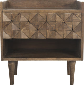 Safavieh Zinnia Nightstand Walnut Furniture main image