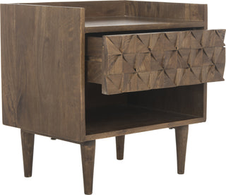 Safavieh Zinnia Nightstand Walnut Furniture 