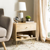 Safavieh Marigold Nightstand Natural and Brass  Feature