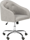 Safavieh Amy Tufted Linen Chrome Leg Swivel Office Chair Grey and Furniture 
