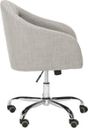 Safavieh Amy Tufted Linen Chrome Leg Swivel Office Chair Grey and Furniture 