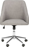 Safavieh Adrienne Linen Chrome Leg Swivel Office Chair Grey and Furniture main image
