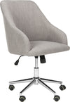 Safavieh Adrienne Linen Chrome Leg Swivel Office Chair Grey and Furniture 