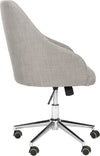 Safavieh Adrienne Linen Chrome Leg Swivel Office Chair Grey and Furniture 