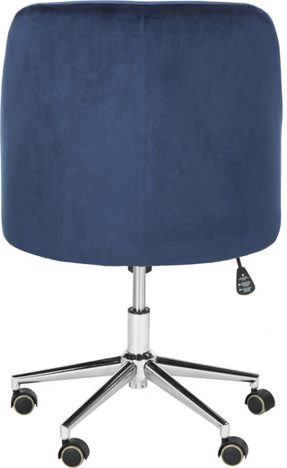 Safavieh Adrienne Velvet Chrome Leg Swivel Office Chair Navy and Furniture 