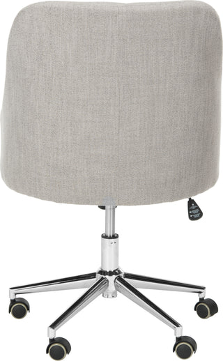 Safavieh Evelynn Tufted Linen Chrome Leg Swivel Office Chair Grey and Furniture 