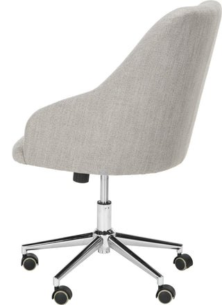 Safavieh Evelynn Tufted Linen Chrome Leg Swivel Office Chair Grey and Furniture 