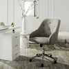 Safavieh Evelynn Tufted Linen Chrome Leg Swivel Office Chair Grey and Furniture  Feature