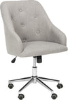 Safavieh Evelynn Tufted Linen Chrome Leg Swivel Office Chair Grey and Furniture 