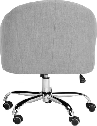 Safavieh Themis Linen Chrome Leg Swivel Office Chair Grey and Furniture 