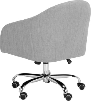 Safavieh Themis Linen Chrome Leg Swivel Office Chair Grey and Furniture 