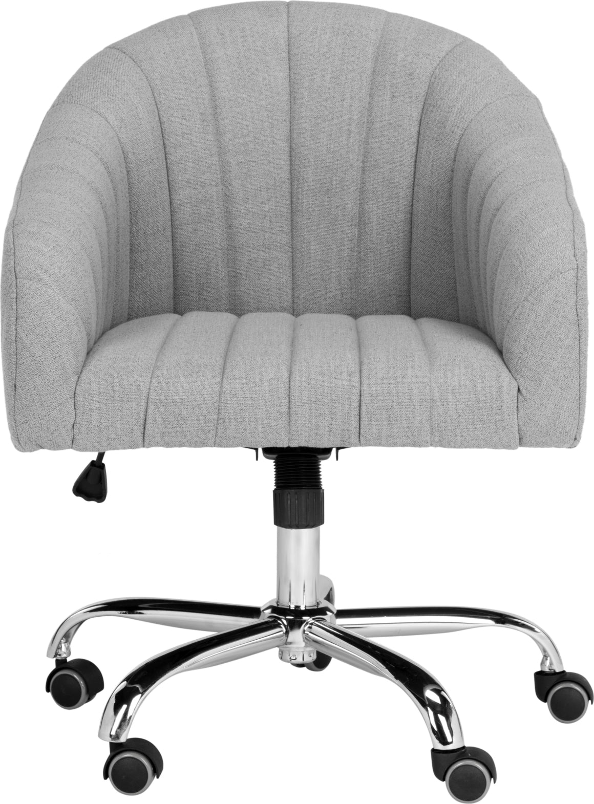 Safavieh Themis Linen Chrome Leg Swivel Office Chair Grey and Furniture main image