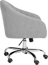 Safavieh Themis Linen Chrome Leg Swivel Office Chair Grey and Furniture 