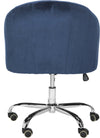 Safavieh Themis Velvet Chrome Leg Swivel Office Chair Navy and Furniture 