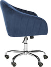 Safavieh Themis Velvet Chrome Leg Swivel Office Chair Navy and Furniture 