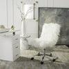 Safavieh Whitney Faux Sheepskin Chrome Leg Swivel Office Chair White  Feature