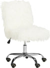 Safavieh Whitney Faux Sheepskin Chrome Leg Swivel Office Chair White and Furniture 