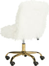 Safavieh Whitney Faux Sheepskin Gold Leg Swivel Office Chair White and Furniture 