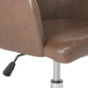 Safavieh Cadence Swivel Office Chair Brown and Chrome Furniture 