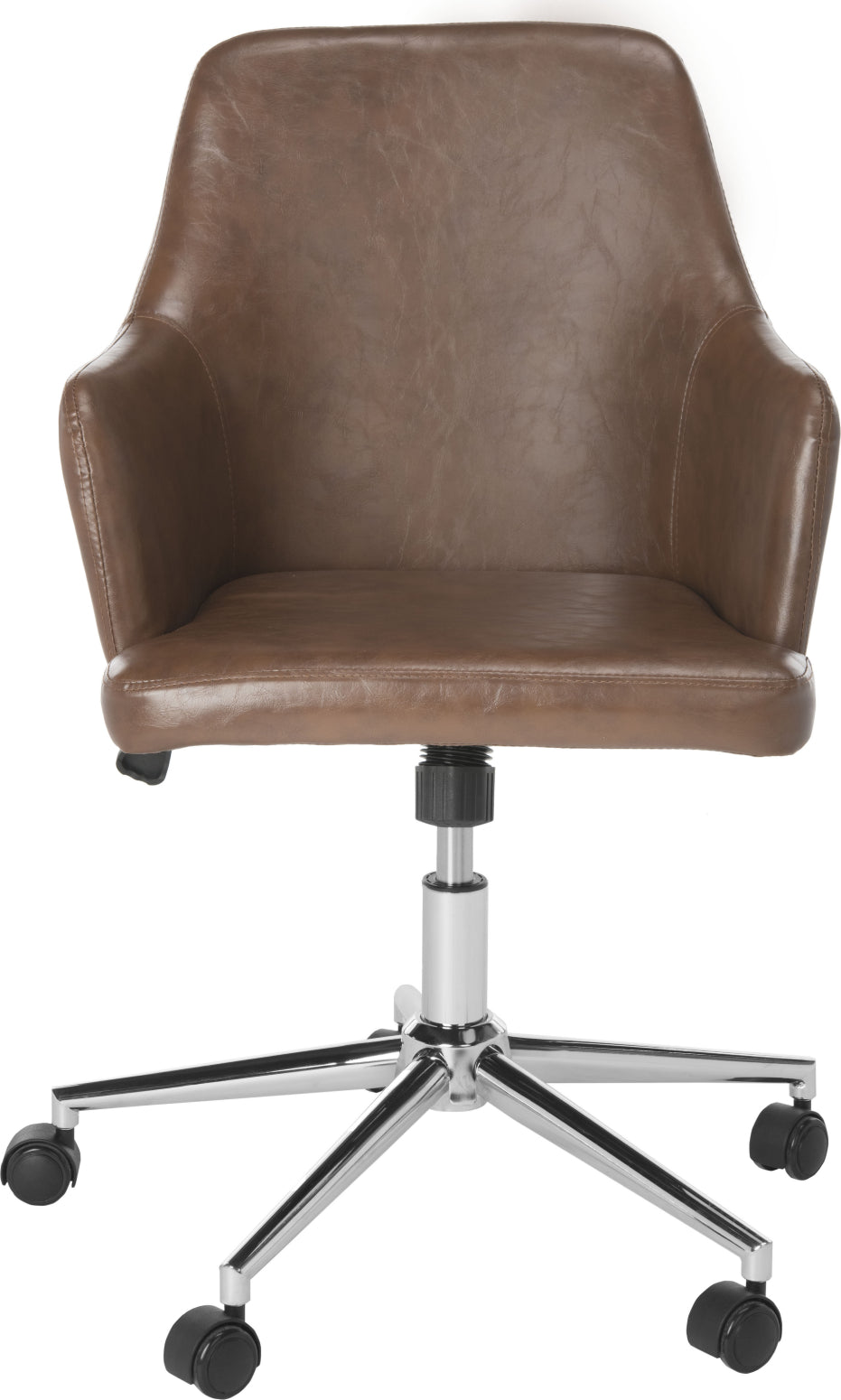Safavieh Cadence Swivel Office Chair Brown and Chrome Furniture main image
