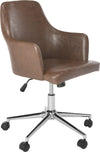 Safavieh Cadence Swivel Office Chair Brown and Chrome Furniture 