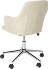 Safavieh Cadence Swivel Office Chair Beige and Chrome Furniture 