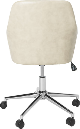 Safavieh Cadence Swivel Office Chair Beige and Chrome Furniture 