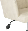 Safavieh Cadence Swivel Office Chair Beige and Chrome Furniture 