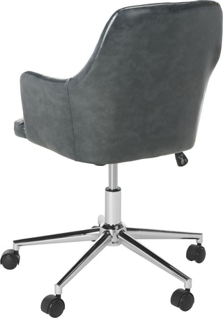 Safavieh Cadence Swivel Office Chair Dark Grey and Chrome Furniture 