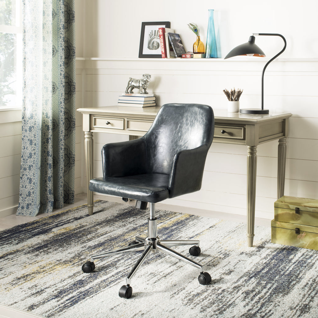 Safavieh Cadence Swivel Office Chair Dark Grey and Chrome  Feature