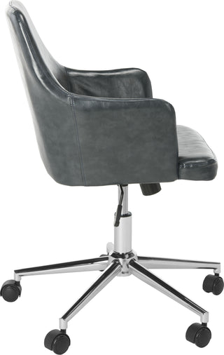 Safavieh Cadence Swivel Office Chair Dark Grey and Chrome Furniture 