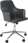 Safavieh Cadence Swivel Office Chair Dark Grey and Chrome Furniture 