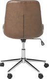 Safavieh Fletcher Swivel Office Chair Brown and Chrome Furniture 