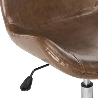 Safavieh Fletcher Swivel Office Chair Brown and Chrome Furniture 