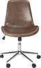 Safavieh Fletcher Swivel Office Chair Brown and Chrome Furniture main image