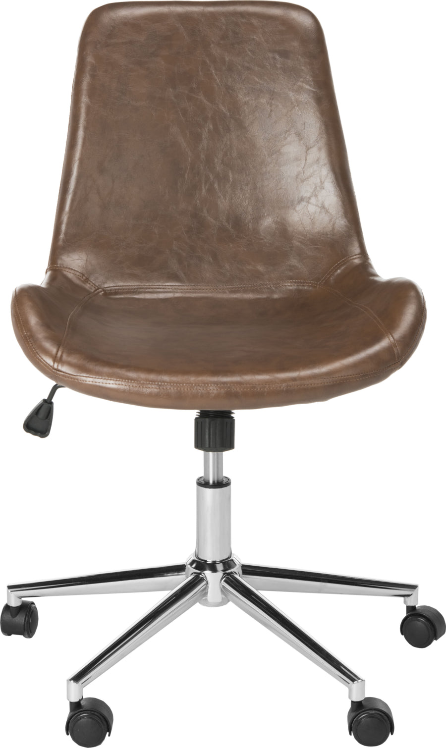 Safavieh Fletcher Swivel Office Chair Brown and Chrome Furniture main image