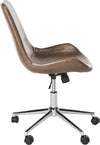 Safavieh Fletcher Swivel Office Chair Brown and Chrome Furniture 