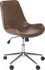 Safavieh Fletcher Swivel Office Chair Brown and Chrome Furniture 
