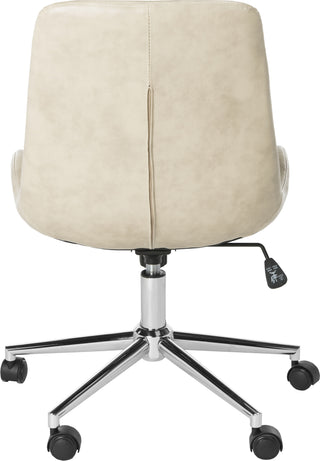 Safavieh Fletcher Swivel Office Chair Beige and Chrome Furniture 