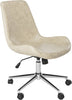 Safavieh Fletcher Swivel Office Chair Beige and Chrome Furniture 