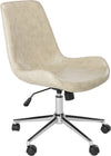 Safavieh Fletcher Swivel Office Chair Beige and Chrome Furniture 