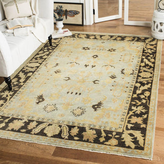 Safavieh Oushak OSH112 Light Blue/Brown Area Rug Room Scene Feature